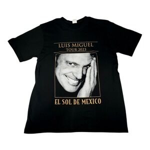 Luis Miguel Tour 2023 T-Shirt El Sol De Mexico Concert Dates Black Mens‎ L